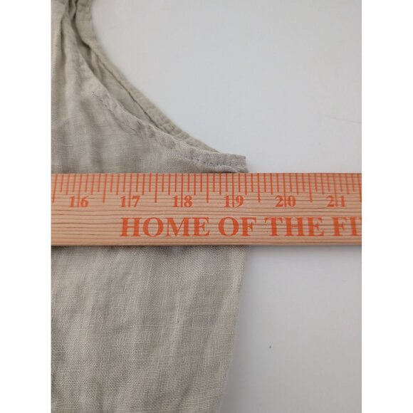 Valentina Naldi Linen Dress Womens Size Medium Beige Neutral Tie Straps Italian - Picture 10 of 10